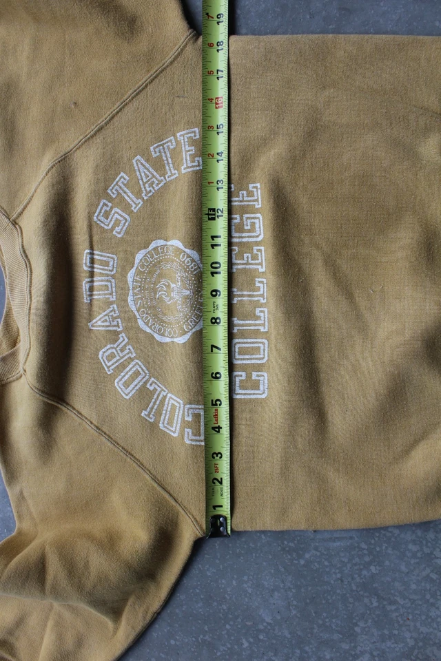 VTG 1950s Yellow CSU Colorado state university sweatshirt Spring foot size small - Image 4 of 4