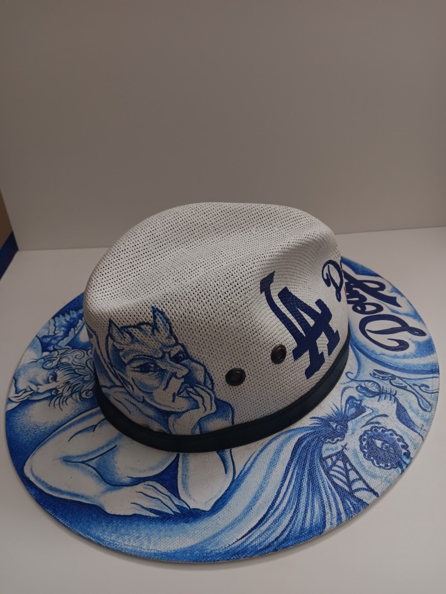 LA Dodgers hat Original Panama Custom Painted By ARTISTS MENACE Title  Angels 😇