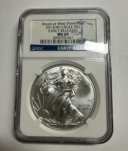 2013 W American Silver Eagle NGC MS69 ER Struck at West Point Mint