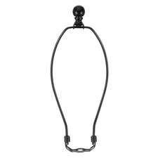 1 Set 11 Inch Lamp Harp Kit with 25mm Finial Lamp Shade Bracket Holder, Black