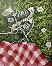 Converse Sneakers Painting Hand Painted Still Life Realism 16 X 20” NOT A PRINT