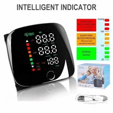 Rechargeable Wrist Blood Pressure Monitor LED Heart Rate Monitor Voice Broadcast