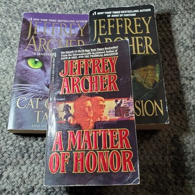 False impression A Matter of Honor & Cat O' Nine Tales Jeffrey Archer 3 Book Lot