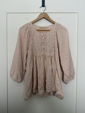 Lucky Brand Babydoll Top Womens Sz L Pink Eye...