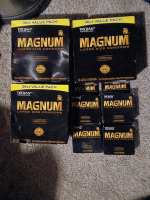 #ad #ad 3 Boxes of Trojan Magnum Value 36pk Latex and 4 Boxes of Trojan Magnum 3pk Boxes $25.00