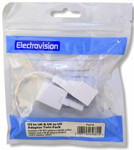 2x PACK RJ11 Socket/Plug & BT Male/Female Telephone US - UK/UK - US Adapter LOT - 第 3/13 張圖片