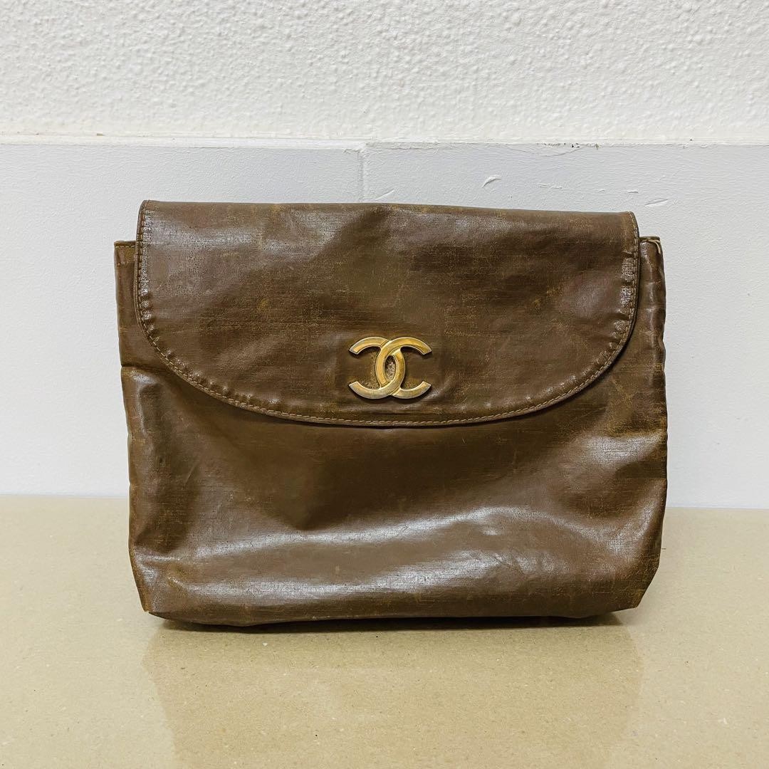 バッグ 739 vintage Chanel coco tote bag brown 739 vintage Chanel coco tote bag brown - メルカリ