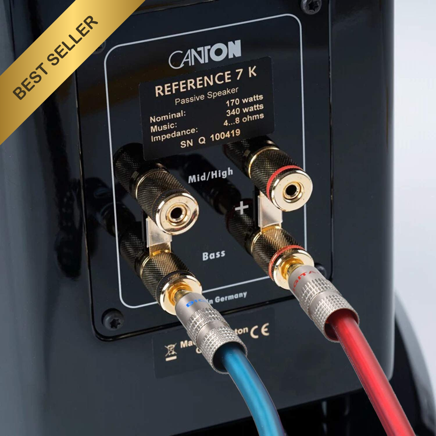 AutCreation 14AWG OFC Copper Speaker Wire Cable with Gold Banana Plugs ...