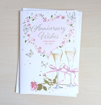Karte zum Jahrestag - besonderes Paar offene Hochzeit zu beiden Herzen