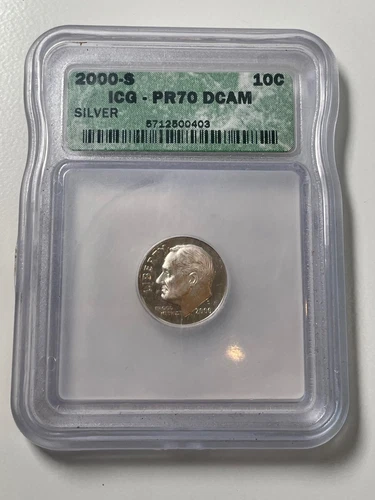 2000-S  Proof Roosevelt  Dime PR70 DCAM ICG Uncirculated 90% Silver Coin