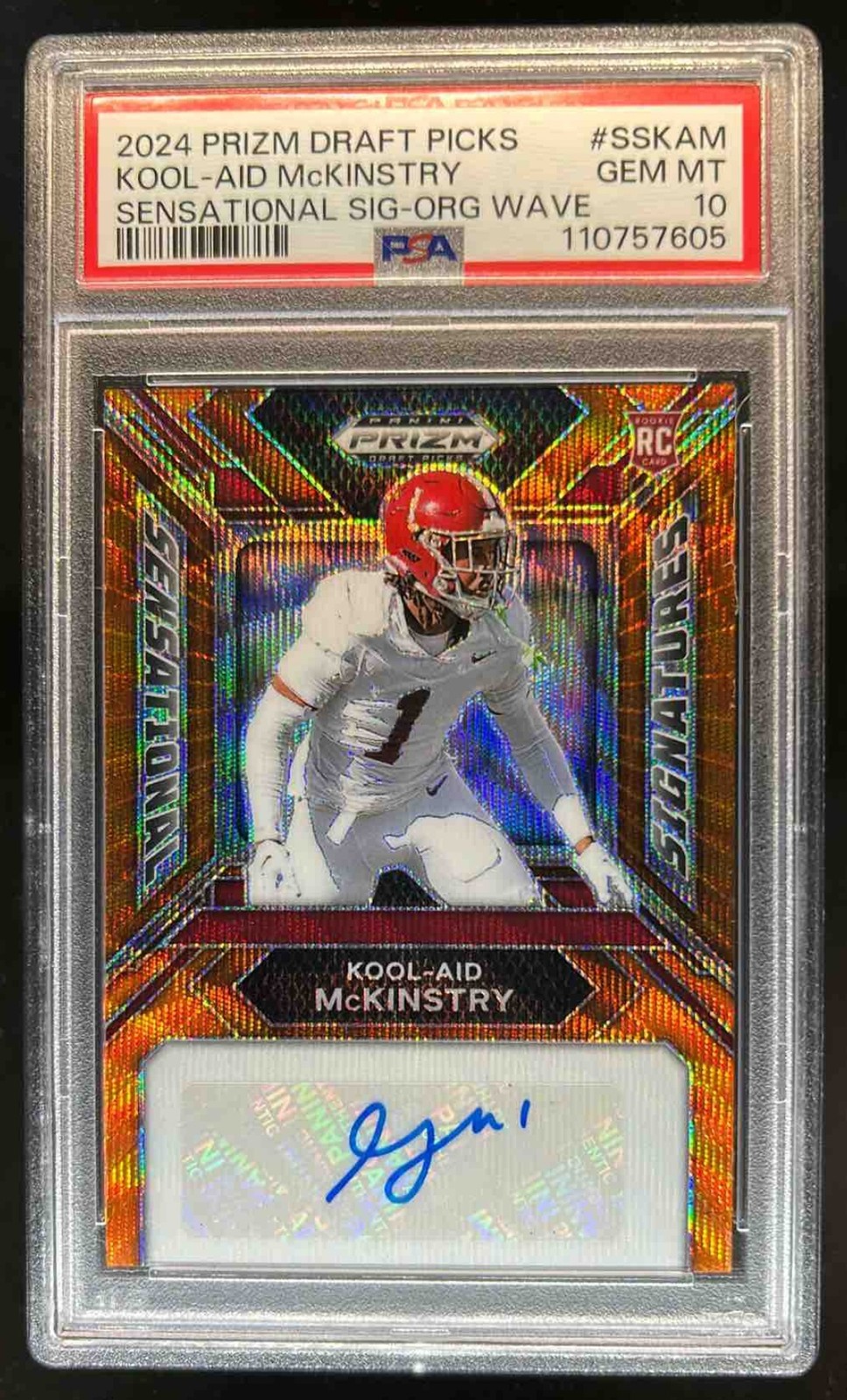 Kool-Aid McKinstry Panini Prizm Draft Picks Sensational Signatures #SSKAM Orange Wave