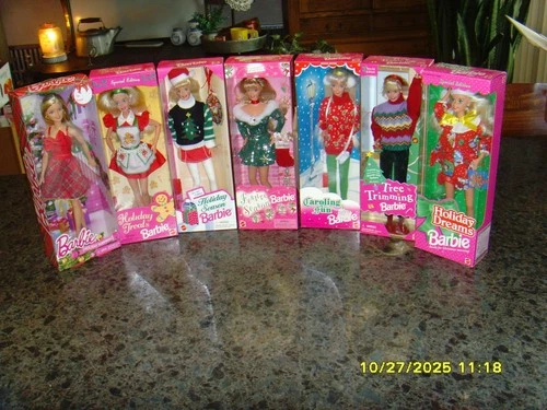 Vintage Barbie Holiday Special Addition Collection 7 Doll Collector Set
