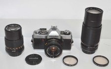 Minolta XG-1 SLR 35mm Film Camera w/ 45mm F/2 135mm 80-205mm Zoom Film Tested