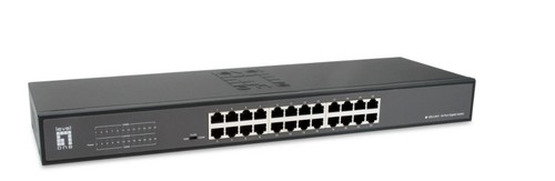 LevelOne GEU-2431 24-Port Ethernet Switch, Unmanaged, 25W, RJ45 Base-T, Black