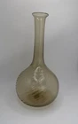 Vintage Venini Murano Italy Amber Swirl Art Glass Bottle Vase 10” Label