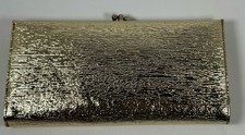 Baronet Wallet Metallic Gold Kiss Lock Coin Card Vintage