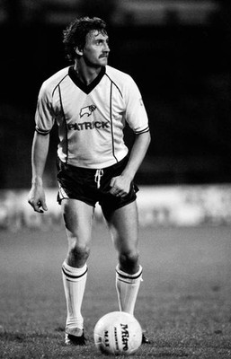 Barry Powell in action for Derby County during their Second Divisi- Old Photo
