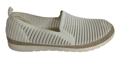 Bobs from Skechers Memory Foam Slip On White Espadrille Shoes Womens 9.5 Read
