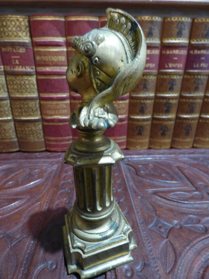 Buste ancien en bronze. Enfant en uniforme de cuirassier français 1880. REF 3551 - Photo 3/4