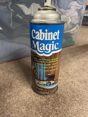 Vintage 1980 Original Cabinet Magic Cleaner 13oz For Wood Aerosol USA 1/2 Full