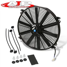 16" 12V 2250RPM Black Electric Engine Motor Intercooler Radiator Fan Universal