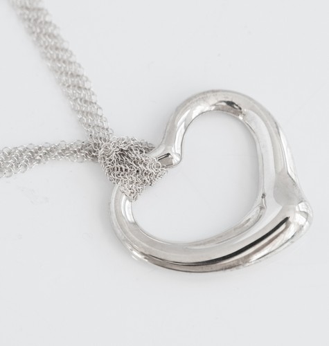 Tiffany & Co Elsa Peretti Sterling Large Open Heart on Mesh Chain - Bild 3 von 9