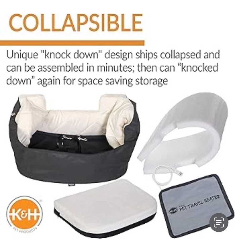 K&H Heated Bucket Booster Dog Car Seat for Car NIB - LARGE - Image 2 of 4