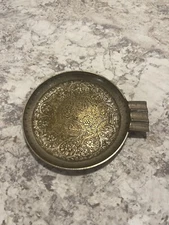 Vintage Hand Etched Solid Brass Ashtray - India