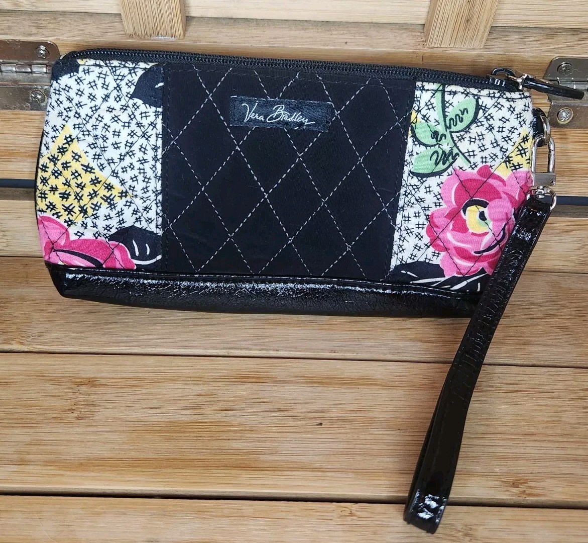Vera Bradley "Patchwork Collection" Black Floral … - image 3