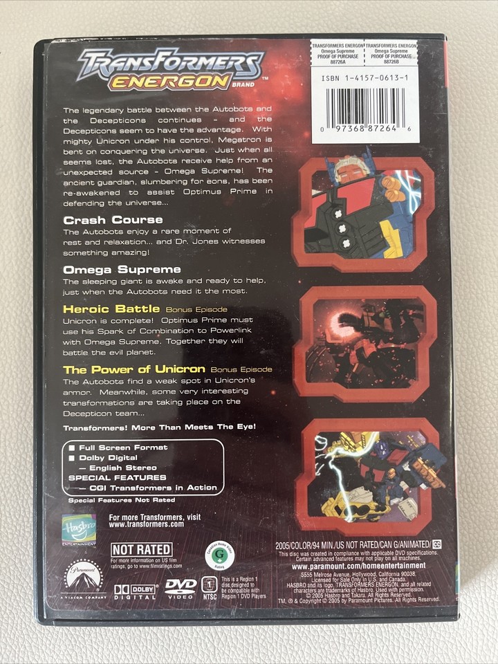 Transformers Energon Omega Supreme DVD 2005 97368872646 eBay