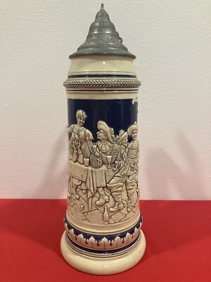 Vintage 1920-1930 THEWALT GERMANY German Lidded Beer Stein Large