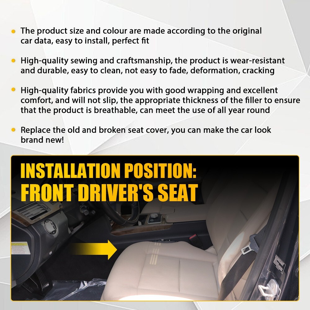 For Mercedes Benz E350 E550 2010-2014 Driver Side Bottom Leather Seat Cover Tan