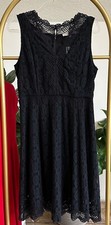 NWT Ann Taylor Loft Women's Black Lace Dress Sleeveless V Neck Sz 6