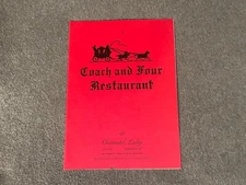Coach and Four Restaurant Menu Hopkinville Kentucky KY Chesmotel Lodge 1950's