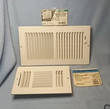 (2) Sidewall/Ceiling Registers~ Selkirk 3-way 8" x 4", Hart & Cooley 12" x 6" WT
