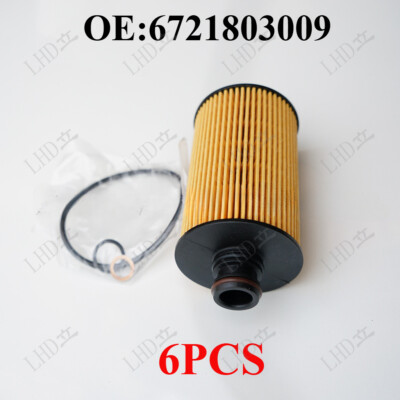 6PCS Oil Filter 6721803009 For SSANGYONG Actyon Sports II Korando Musso Rexton