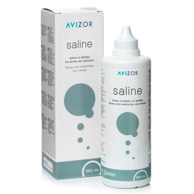 Solución Salina Avizor 350ml - Hidratación+Claridad para tus Lentes de Contacto