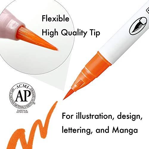 Kuretake ZIG CLEAN COLOR Real Brush 12 Colors set, AP-Certified, Flexible Brush - Image 2 of 4