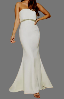 green emerald velvet dress Jarlo's Chiara 3D Lace Strapless Mini Dress in Ivory – Jarlo London main image 0