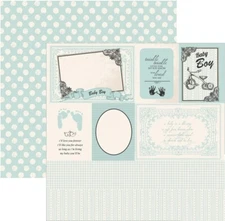 Pitter Patter - Little Feet, baby boy DS scrapbook paper - Kaisercraft P1554