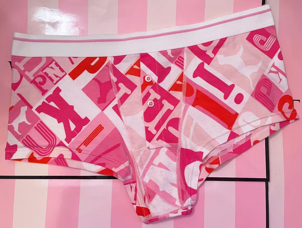 NWT VICTORIA S SECRET PINK M DOG 100 COTTON RARE VINTAGE BOXER