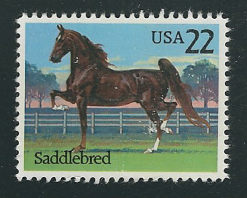 Scott #2157...22 cents... chevaux... sang de selle... 5 timbres - Photo 1/1