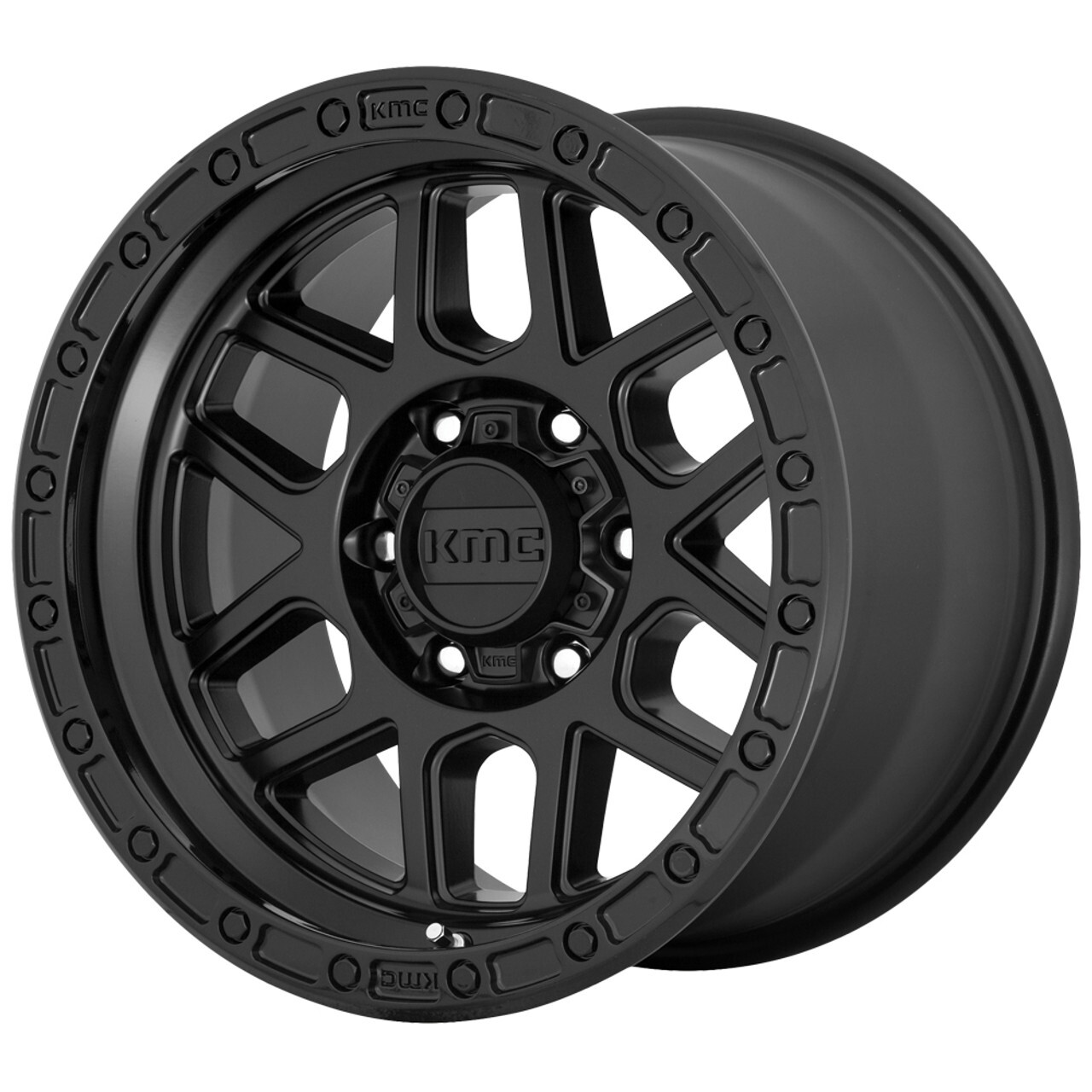 20x9 +18 KMC KM544 Mesa 8x180 Satin Black W/ Gloss Black Lip Wheels (Set of 4)