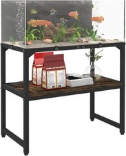 20 Gallon High Rimless Fish Tank Stand with Shelf for Storage Home Office Black