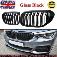 Set Grille For BMW 5 Series G30 G31 Front Kidney Double Slat Gloss Black 2017-19