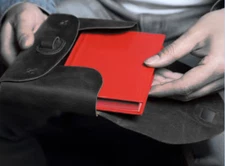 book jacket cover bag notebook slipcase pocket cow leather customize black Q391