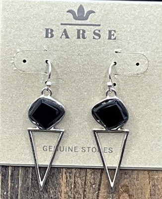 Barse by Leah Tahiti Earrings- Black Onyx-Silver- NWT