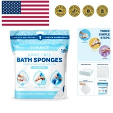 Disposable Rinse Free Bathing Wipes - 25 Pack - All-in-1 Single Use Shower Wi...