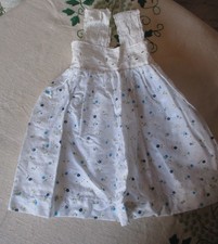 ROBE TISSU FLEURI  AVEC BRODERIE ANGLAISE POUPEE ANCIENNE