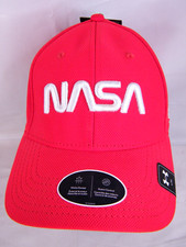 New NASA Kennedy Space Center Under Armour Red Black Fitted Hat Mens Large / XL